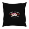 January Peeking Out Baby Girl Throw Pillow