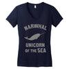narwhals Women's V-Neck T-Shirt