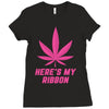 Support Breast Cancer Awareness With A Pink Cannabis Leaf Ladies Fitted T-Shirt