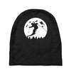 skiier moon moonlight silhouett Baby Beanies