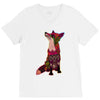 floral fox V-Neck Tee