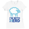 i m with herd Ladies Fitted T-Shirt