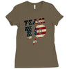 team 10 american flag Ladies Fitted T-Shirt