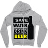 save water drink beer (2) Zipper Hoodie