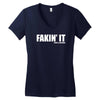 fakin' it Women's V-Neck T-Shirt