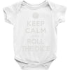 keep calm and roll the dice Baby Onesie