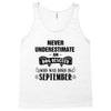 never underestimate an old man who was born in september Tank Top
