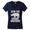 save the chubby unicorns (2) Women's V-Neck T-Shirt