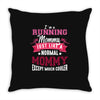 running mommy white Throw Pillow