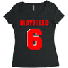 baker mayfield new jersey number Women's Triblend Scoop T-shirt