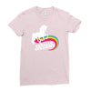 totally straight funny rainbow unicorn gay pride novelty fashion Ladies Fitted T-Shirt