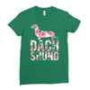 dachshund floral Ladies Fitted T-Shirt