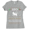 leo christmas ugly sweater Ladies Fitted T-Shirt