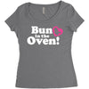 Bun in the Oven with Heart Baby Girl Women's Triblend Scoop T-shirt