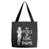 peace love anime Tote Bags