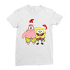spongebob squarepants and patrick christmas Ladies Fitted T-Shirt