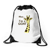 moo, i'm a goat Drawstring Bags