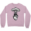 heart and nuclear explosion Crewneck Sweatshirt