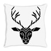 poly deer black Throw Pillow
