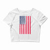 t-rex vintage american flag Crop Top