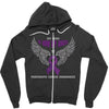 my hero is now my angel pancreatic cancer awareness Zipper Hoodie