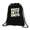 riots not diets Drawstring Bags