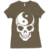 yin yang skull Ladies Fitted T-Shirt