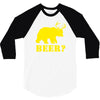 beer t shirt bear plus deer funny tee drinking college humor party shi 3/4 Sleeve Shirt