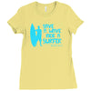 save a wave ride a surfer Ladies Fitted T-Shirt