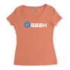 geek' (power on button) Women's Triblend Scoop T-shirt