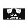 this guy loves coffee License Plate