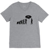 stop following me funny darwins evolution parody mens white t shirt V-Neck Tee