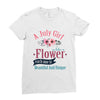 A July Girl Like A Flowers Ladies Fitted T-Shirt