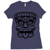 tiki mask hawaiian Ladies Fitted T-Shirt