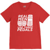 real men use 3 pedals V-Neck Tee