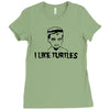 i like turtles t shirt s m l xl 2xl 3xl funny zombie kid humor geeky n Ladies Fitted T-Shirt