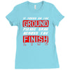 please drag across the finish line Ladies Fitted T-Shirt