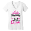 Celebrating With the 3rd Birthday Queen Women's V-Neck T-Shirt