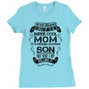 Super Cool Mom Of A Freaking Awesome Son Ladies Fitted T-Shirt