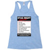 funny stag night checklist, ideal gift, christmas present Racerback Tank