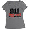 911 dispatcher heroes black logo Women's Triblend Scoop T-shirt