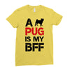 a pug is my bff Ladies Fitted T-Shirt