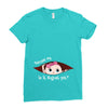 August Peeking Out Baby Girl Ladies Fitted T-Shirt