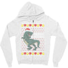 ugly dinosaur merry christmas Zipper Hoodie