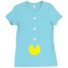 funny 80s pacman 'eating buttons' Ladies Fitted T-Shirt