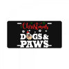 christmas dogs and paws License Plate