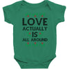 Love Actually Is All Around Ugly Christmas for light Baby Bodysuit