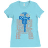 r2d2 typography Ladies Fitted T-Shirt