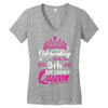 Celebrating With the 8th Birthday Queen Women's V-Neck T-Shirt