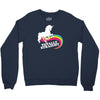 totally straight funny rainbow unicorn Crewneck Sweatshirt
